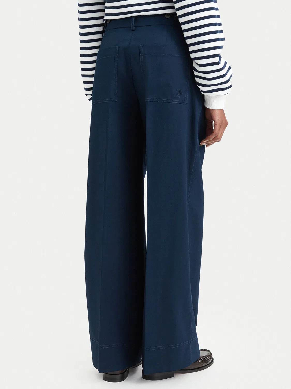 Женские брюки с широкими штанинами Dressing Tommy Hilfiger, темно-синий — фото 3
