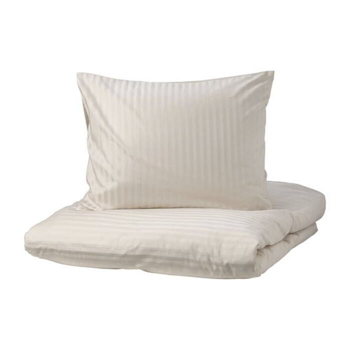 Комплект постельного белья Ikea Nattjasmin, 3 предмета, 240x220/50x60, светло-бежевый