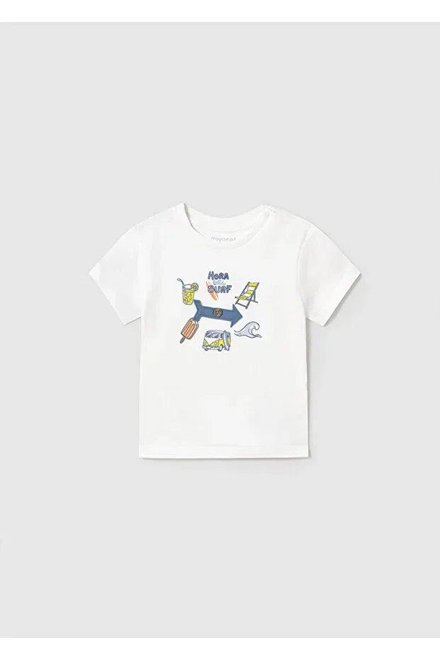Детская футболка с принтом Summer look t-shirt Mayoral, White