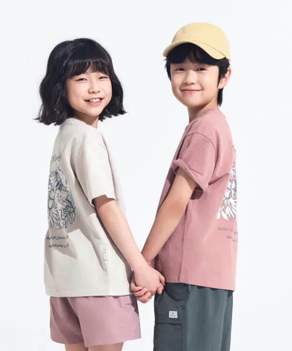 Футболка с коротким рукавом тропическая, Sorona, Snowpeak Apparel Kids, песочный бежевый — фото 2