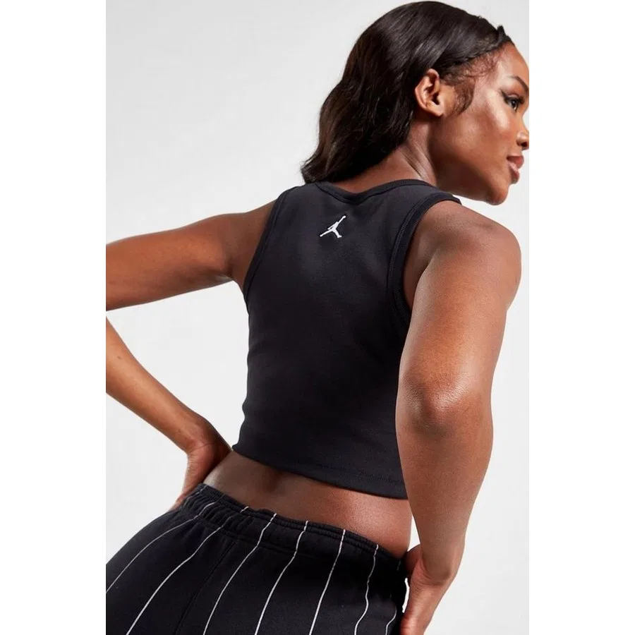 Спортивный топ-майка Nike Jordan Flight Cropped Women's Tank Top, Черный — фото 2