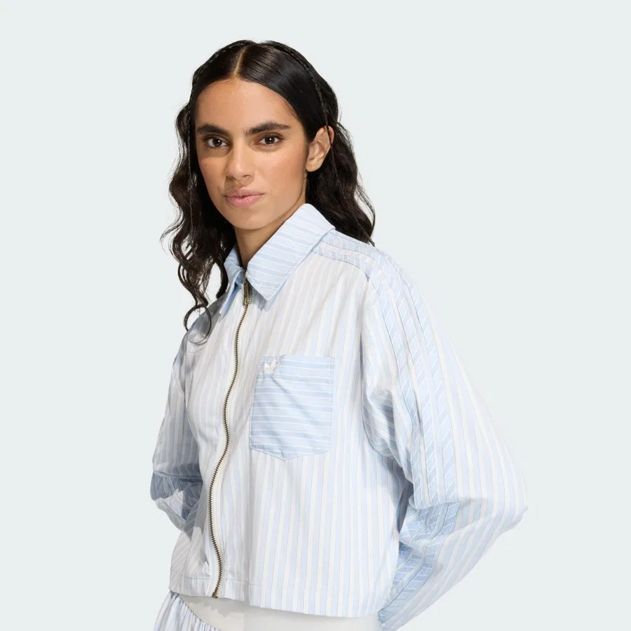 Рубашка поло с длинным рукавом Poplin Shirt adidas, Синий — фото 4
