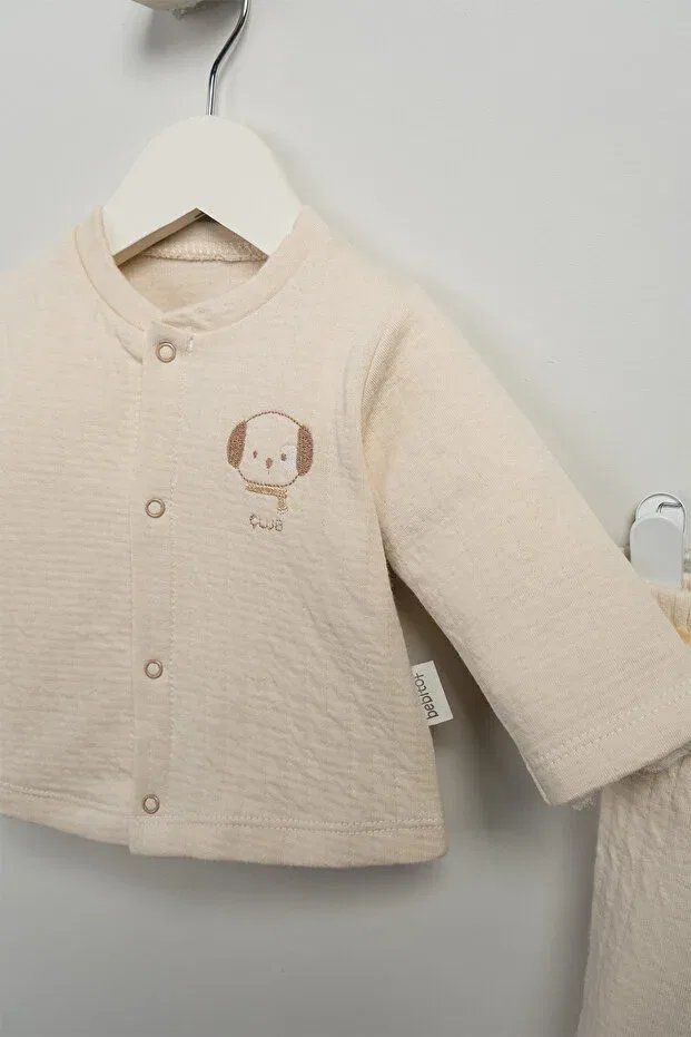 Детский комплект одежды для новорожденных с принтом Bebitof, Beige — фото 4