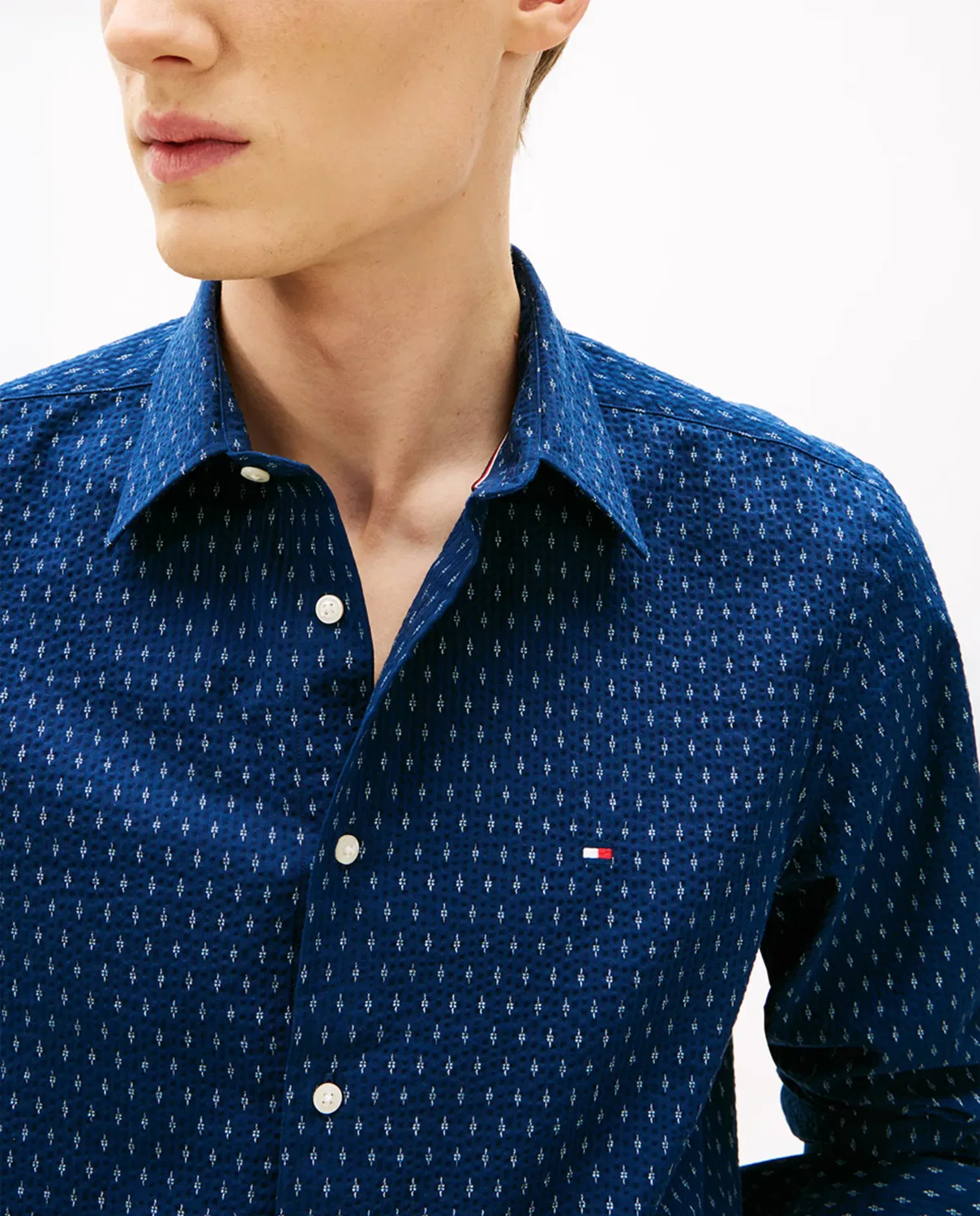 Мужская рубашка с длинным рукавом с принтом Tommy Hilfiger, Azul Marino — фото 3
