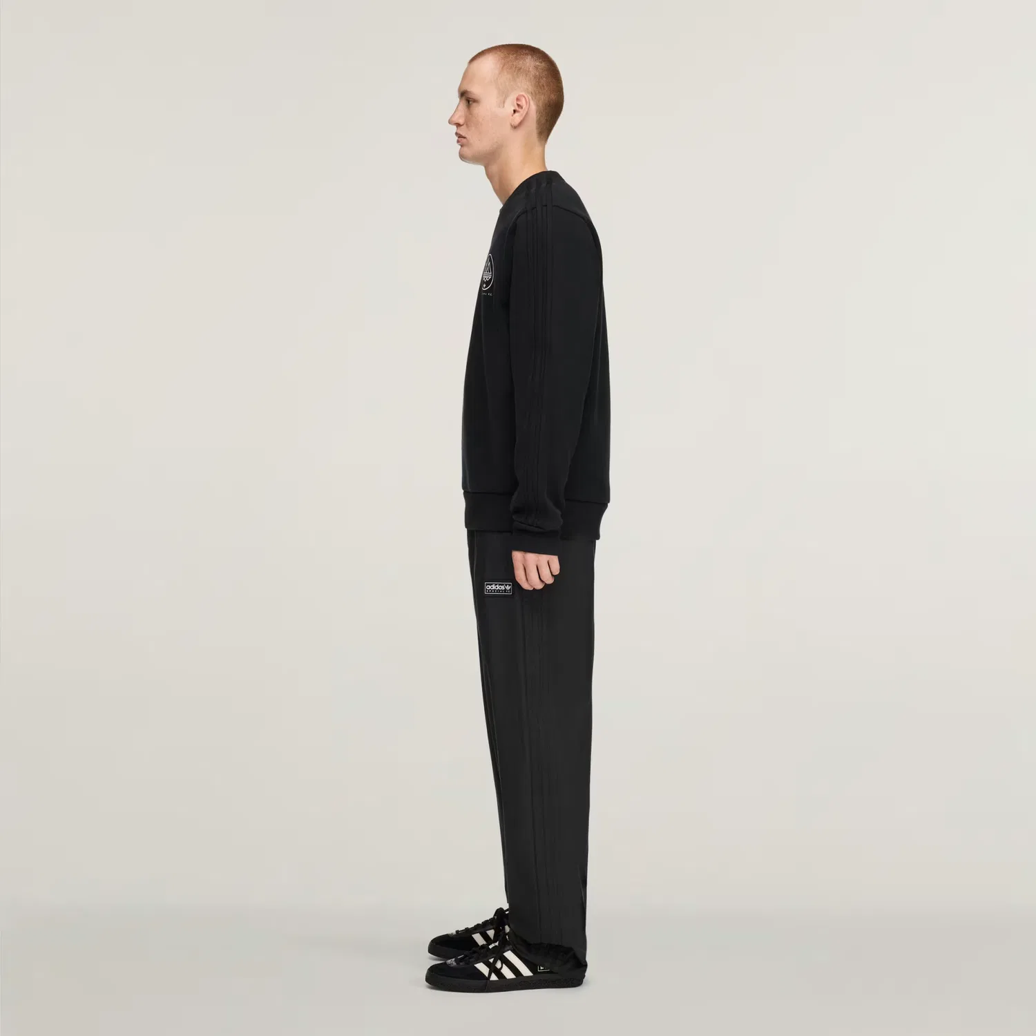 Мужской флисовый свитшот SPZL F.C. CREW Adidas Originals, черный — фото 2