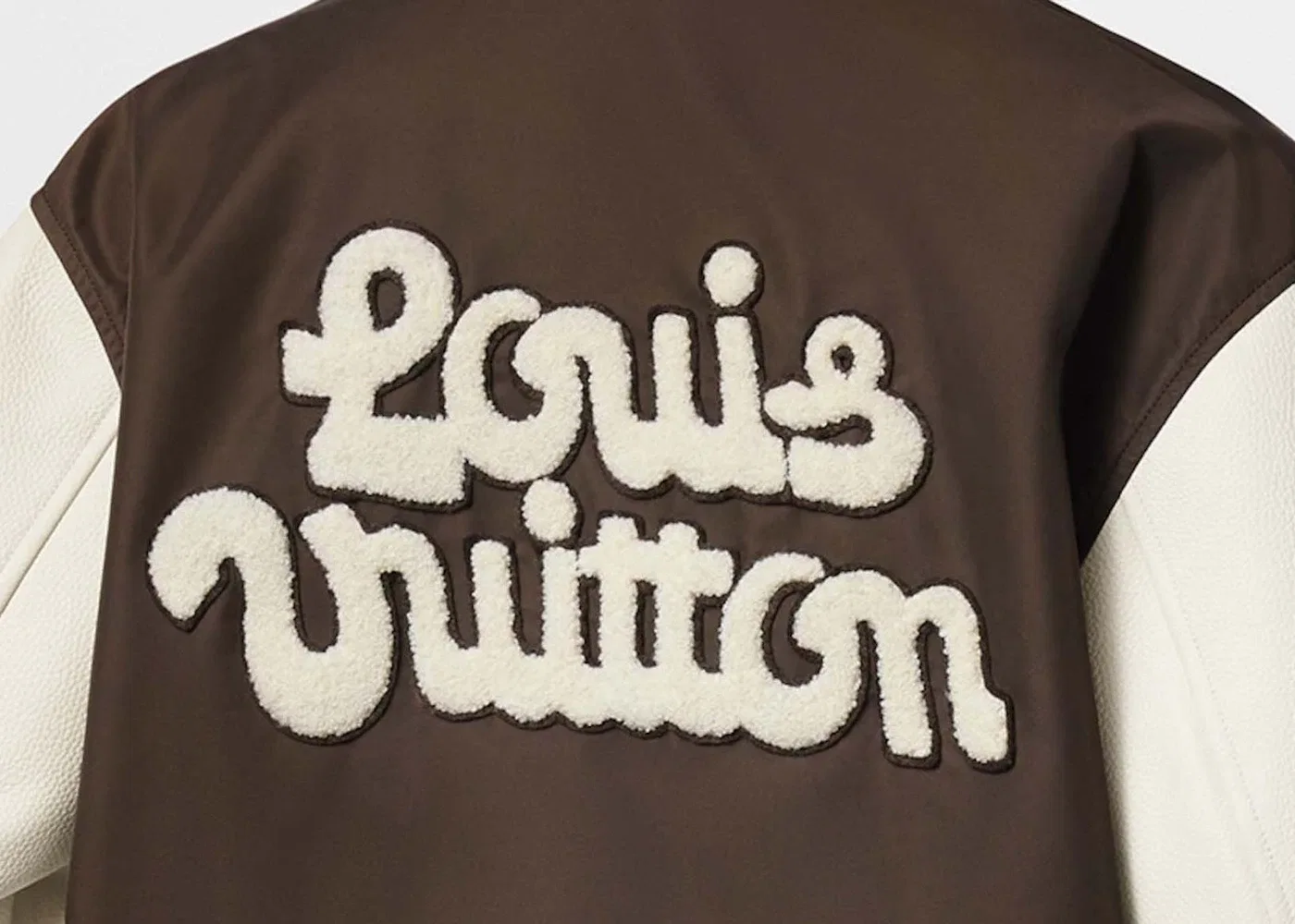 Мужская куртка-бомбер с вышивкой Louis Vuitton by Tyler, the Creator Embroidered Varsity Jacket, Brown — фото 2