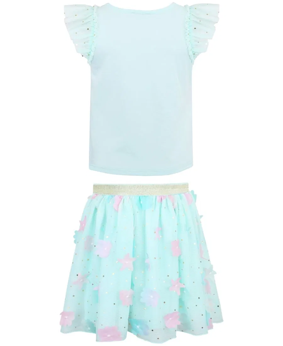 Комплект из топа с коротким рукавом и юбки с ободком, модель Mermaid Pink & Violet, Light Pastel Green — фото 3