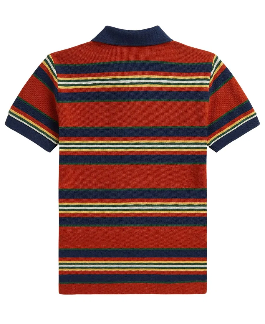 Детская поло-рубашка с полосками Polo Ralph Lauren, Varsity Orange Multi — фото 2