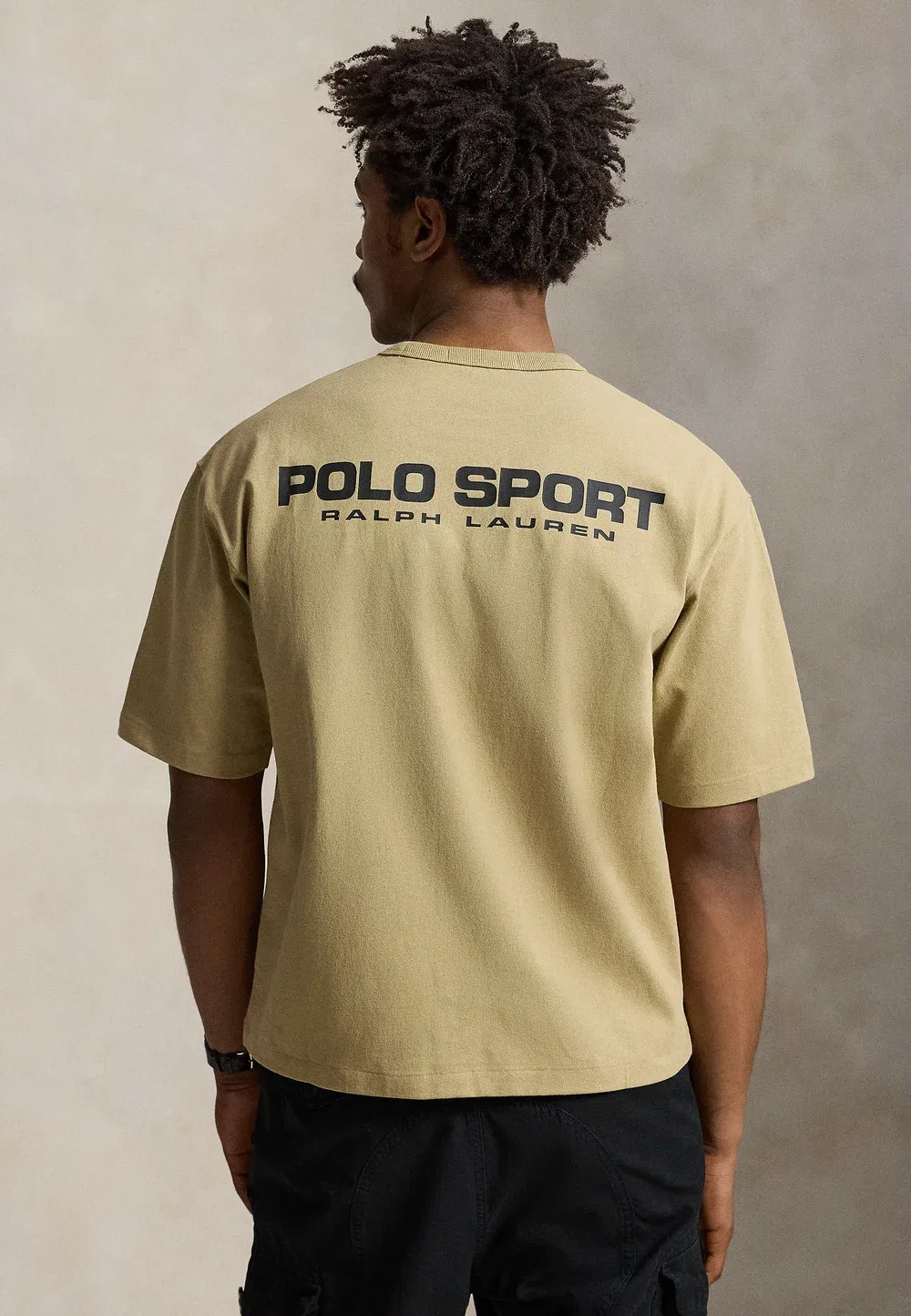 Футболка-Поло свободного кроя, унисекс, с принтом Polo Ralph Lauren, Khaki