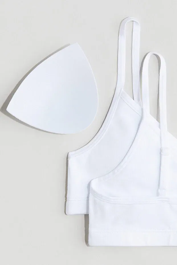 Детский топ на бретелях с поролоном комплект H&M, White — фото 2