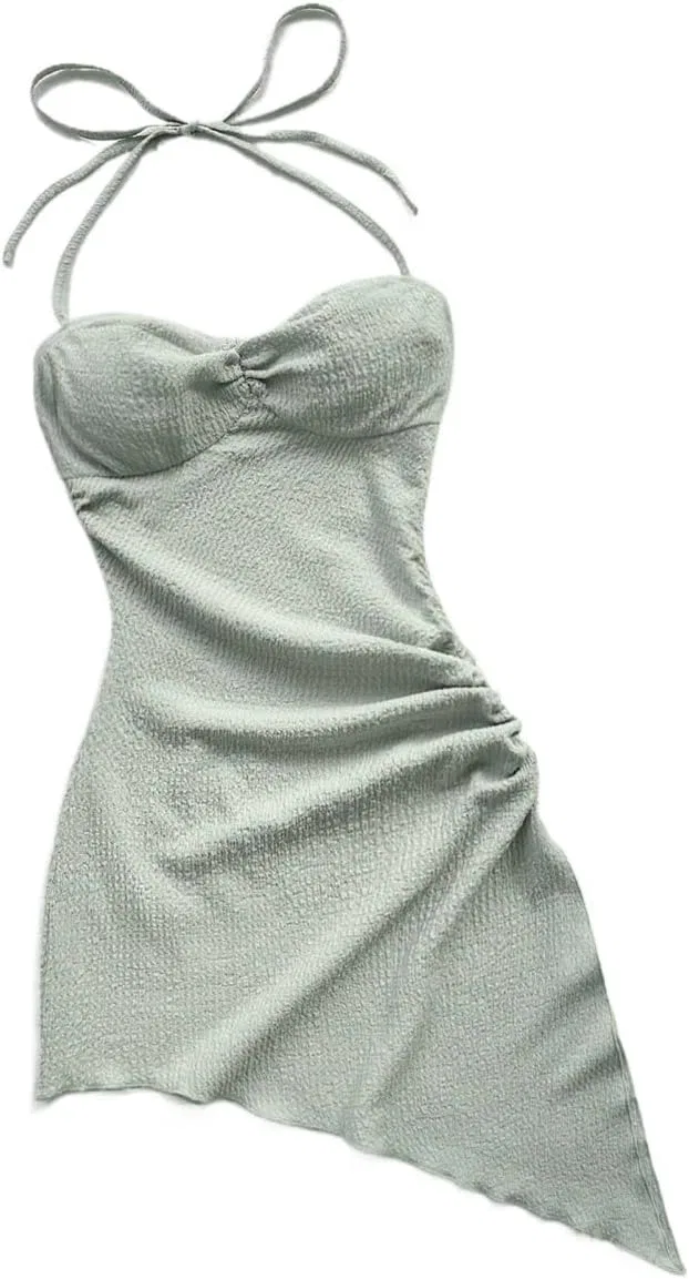 Женское ками-платье с асимметричным подолом Green, Green