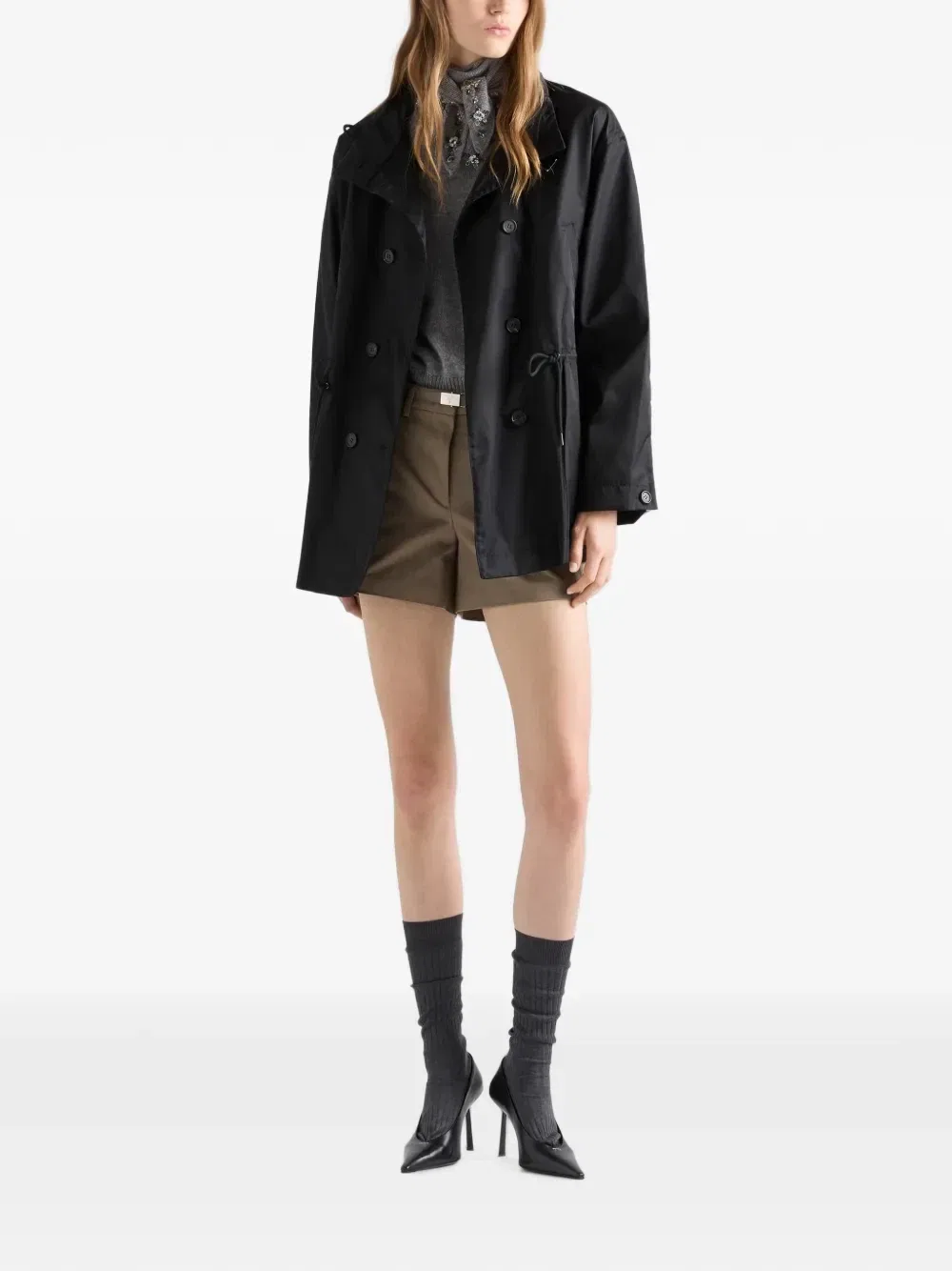 Дождевик из Re-Nylon Prada, черный — фото 2