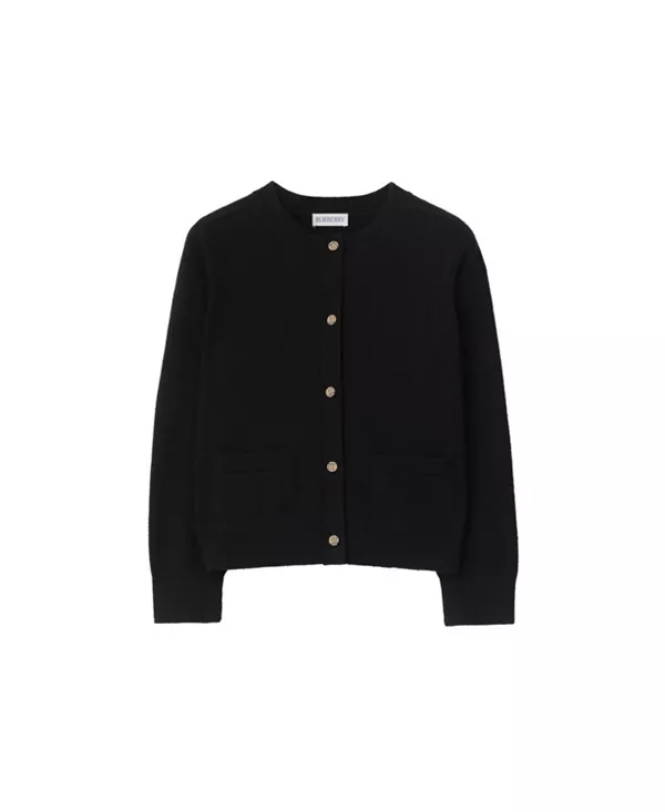 

Детский шерстяной кашемировый кардиган в клетку - для малышек и для девочек постарше Burberry, черный