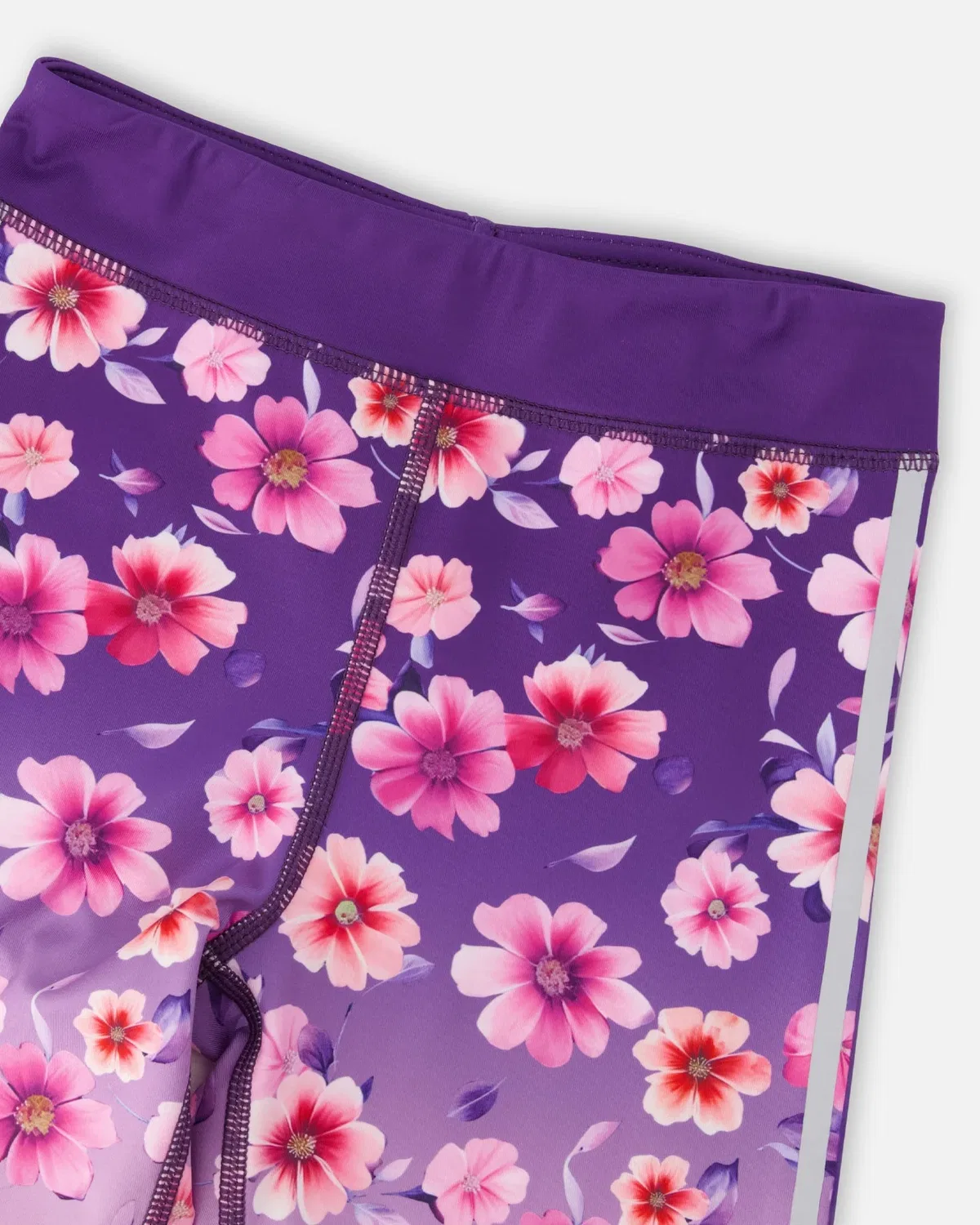 Детские спортивные леггинсы с принтом Deux par Deux, Mauve Floral Gradient — фото 3
