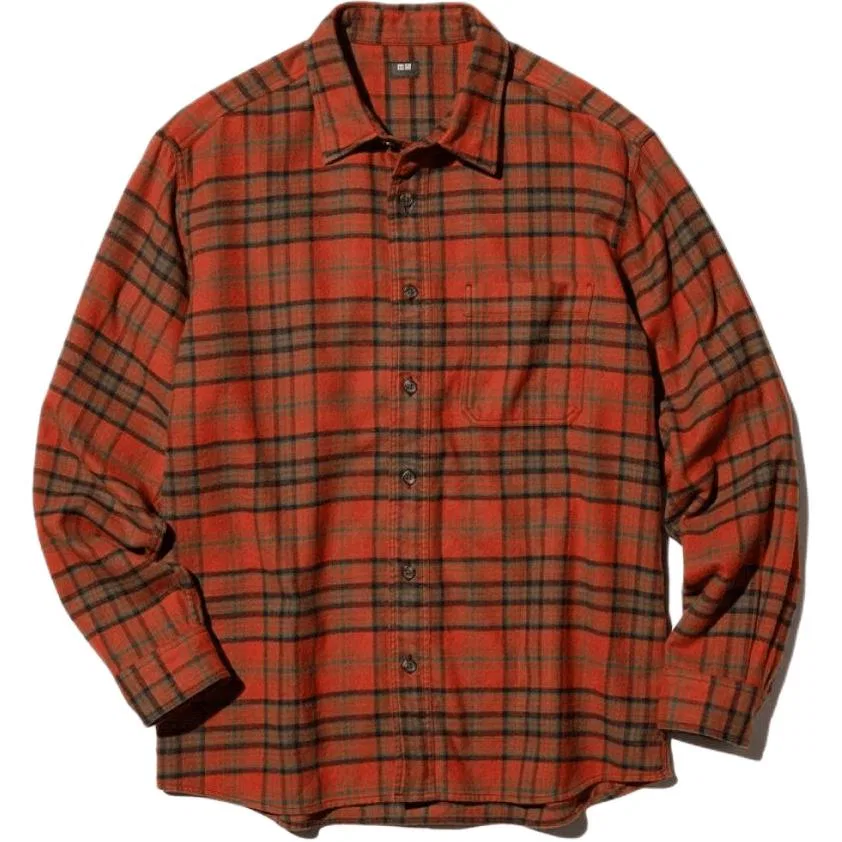 Мужская рубашка с длинным рукавом 26 Orange Red UNIQLO