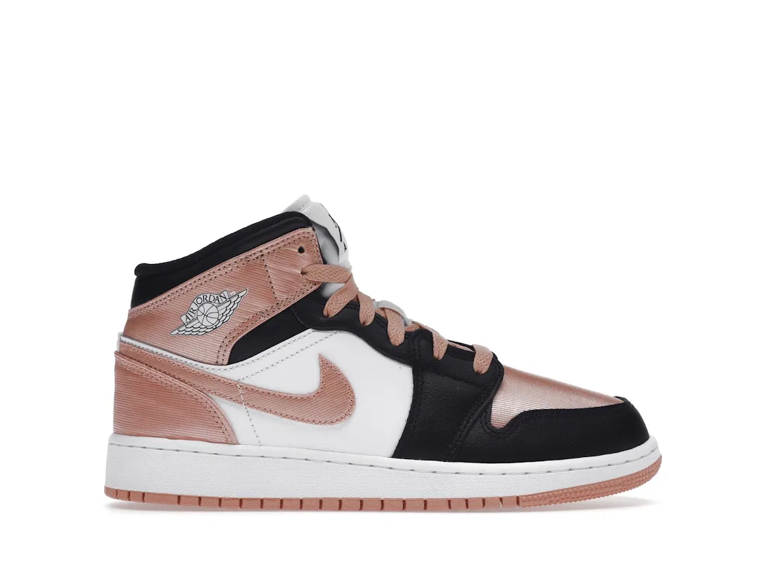 Детские кроссовки для активного отдыха Air Jordan 1 Mid, White/Black/Light Madder Root