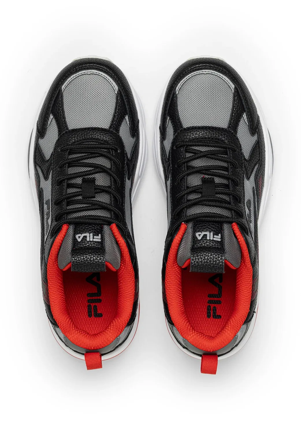 Обувь Madrun для подростков, унисекс - кроссовки Fila, Black-Fila Red — фото 3