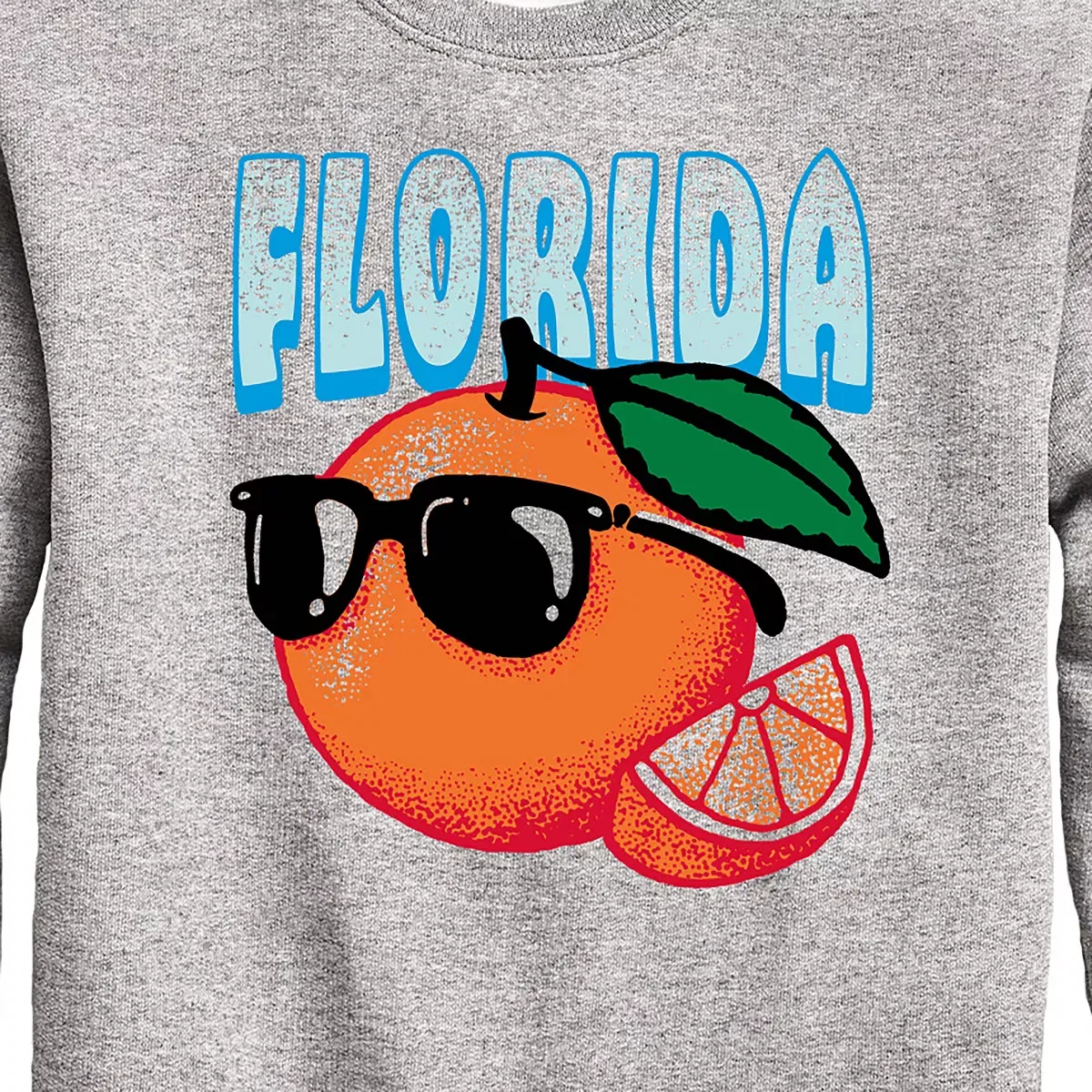 Детский свитшот для мальчиков с принтом Florida, The Sunshine State Orange Instant Message, Athletic Heather — фото 2