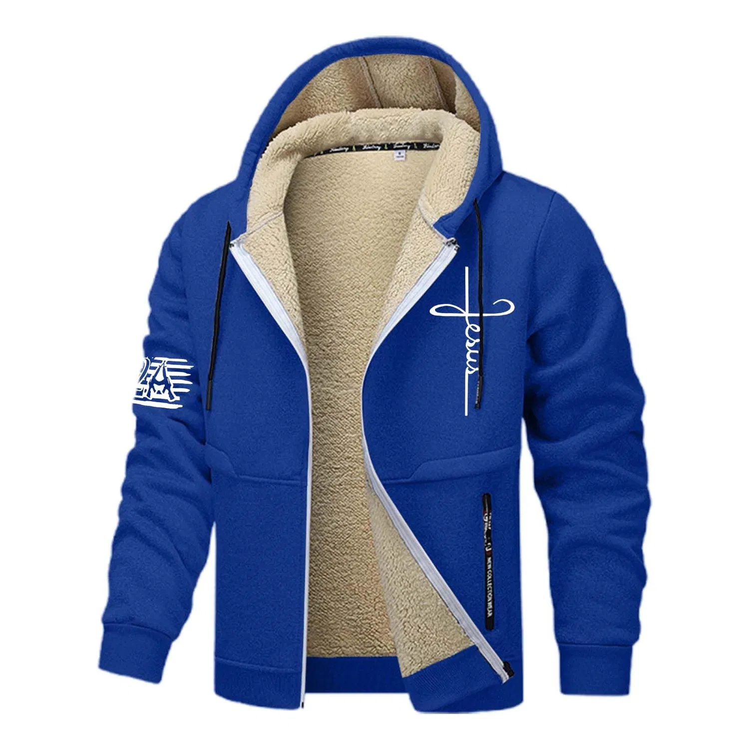 Мужской свитшот с капюшоном и молнией Work Heavy Lined Windproof, 3-sky Blue