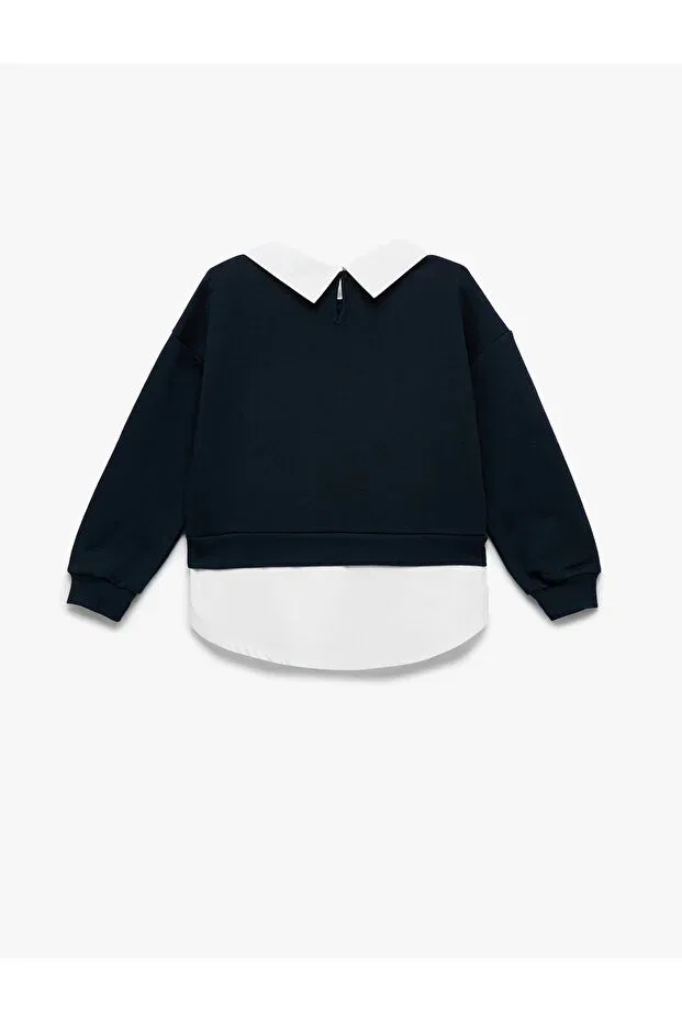 Детские свитшот для девочек с длинным рукавом Koton, Navy Blue — фото 2