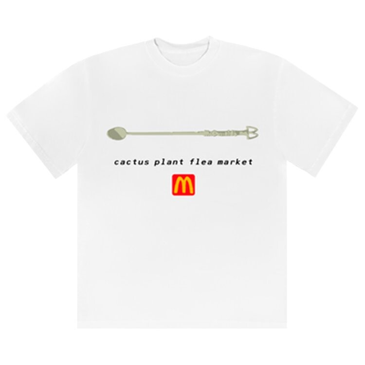 

Футболка Cactus Plant Flea Market x McDonald's Coffee Stirrer White Tee 'White', белый
