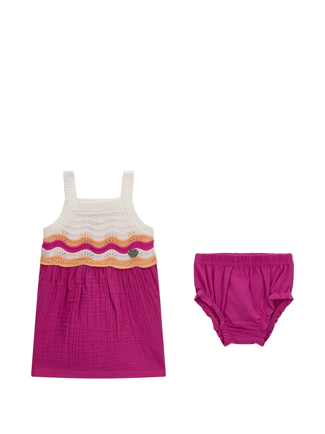 Вязаное крючком платье и комплект трусиков Guess Kids, фиолетовый
