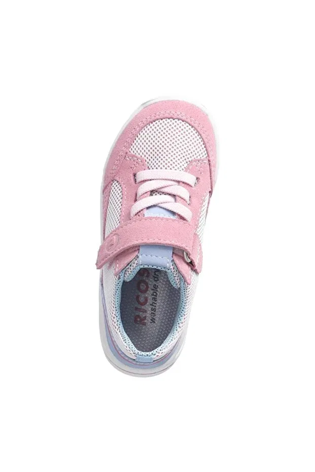 Детские кроссовки для девочек на липучках Ricosta, Pink Suede Leather — фото 4