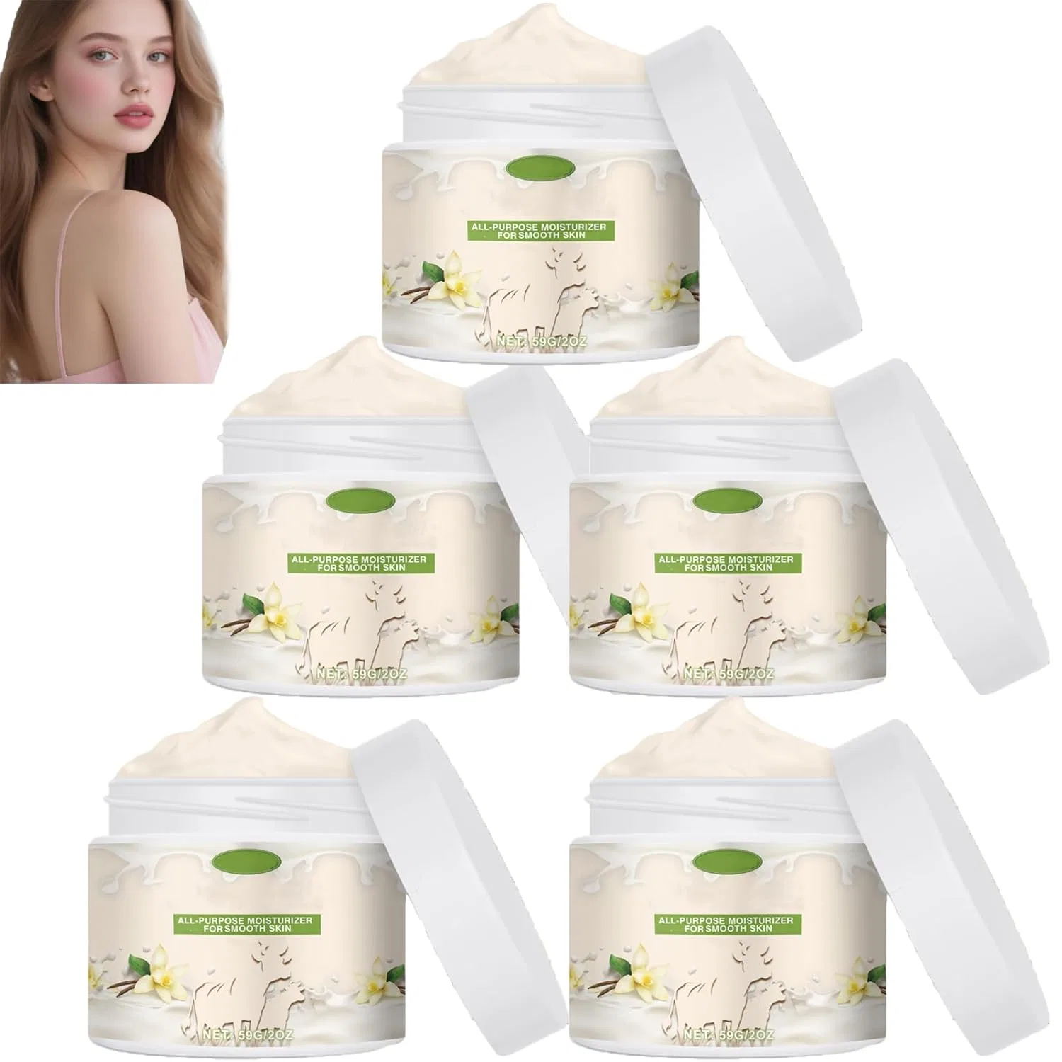 Крем для лица и тела Beef Tallow Vanilla Cream, homomdy, 5 шт, 59 г