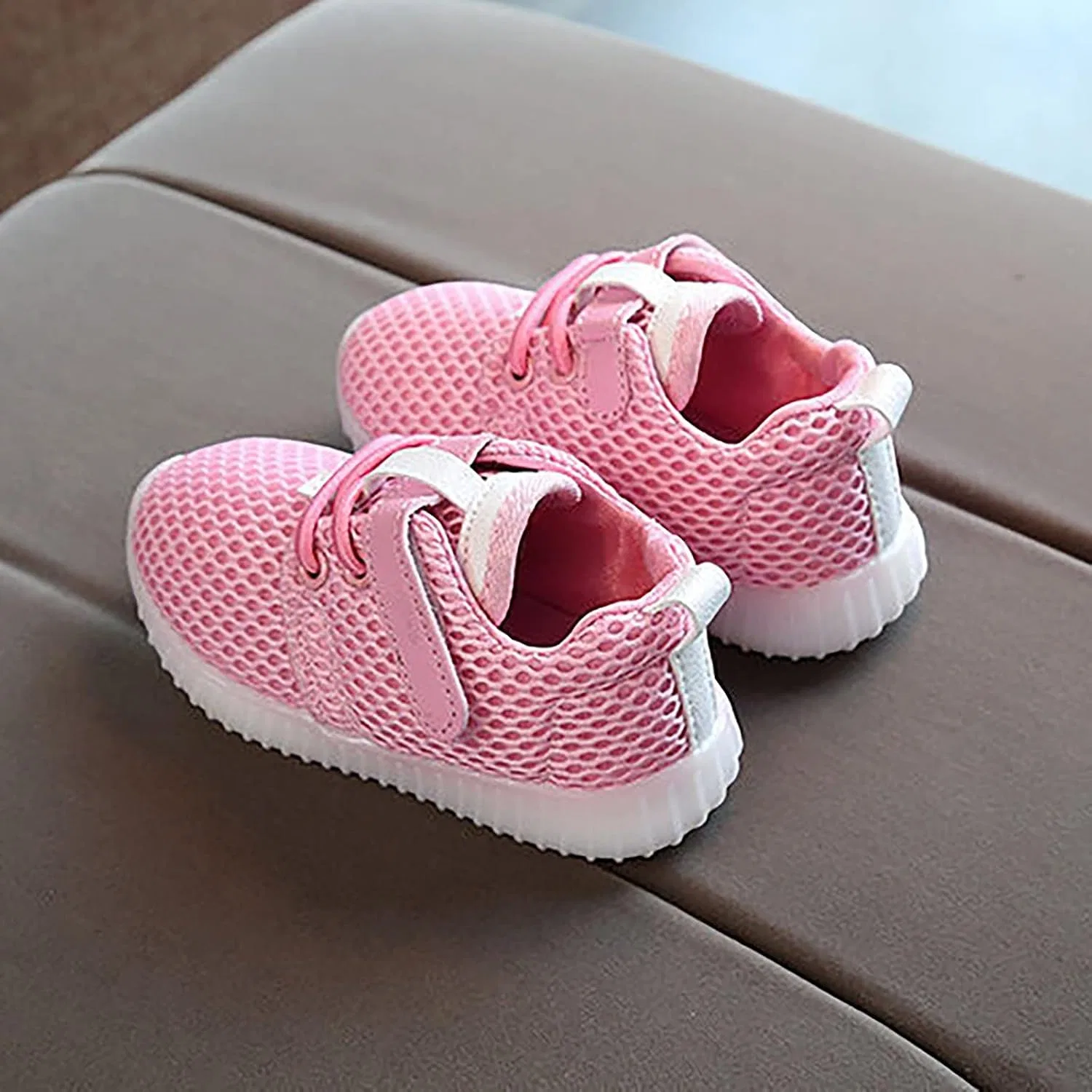 Детские кроссовки с градиентом Daddy Shoes на шнуровке с мягкой подошвой для мальчиков и девочек, Pink — фото 2