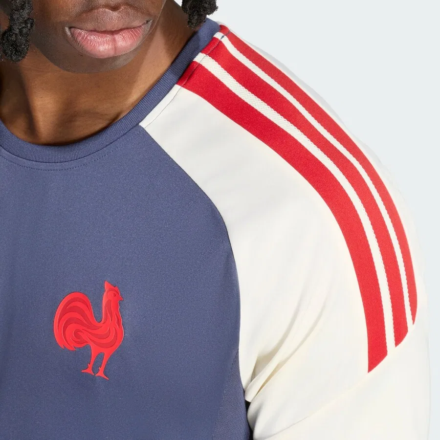 Спортивная футболка ADIDAS PERFORMANCE «Франция по регби» в пыльно-голубом цвете — фото 4