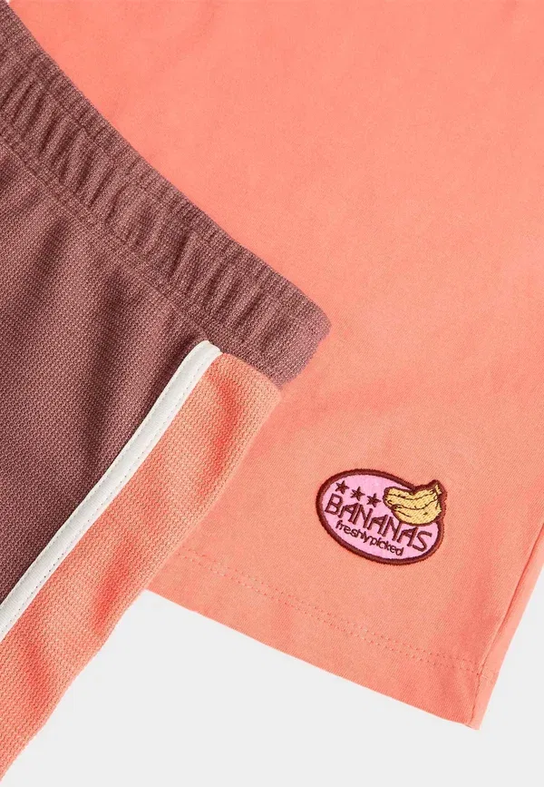 Пижамный комплект, хлопок, Side stripe - pyjama set, Marks & Spencer, оранжевый — фото 2