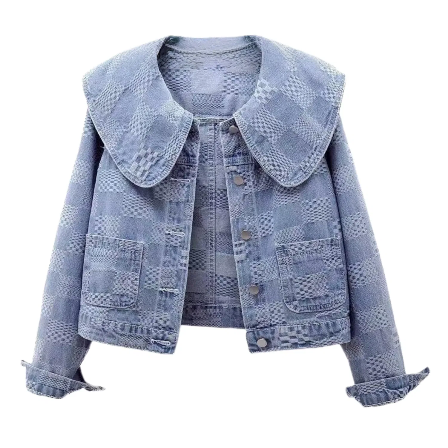 Женское джинсовое пальто с вышивкой Vintage Floral, Azzurro/D