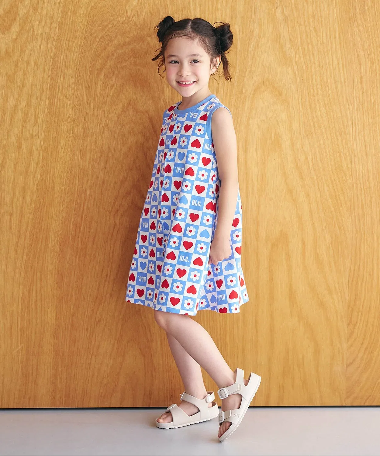 Детское платье без рукавов с принтом Total Pattern Tank Mellow Dress apres les cours, Blue — фото 4