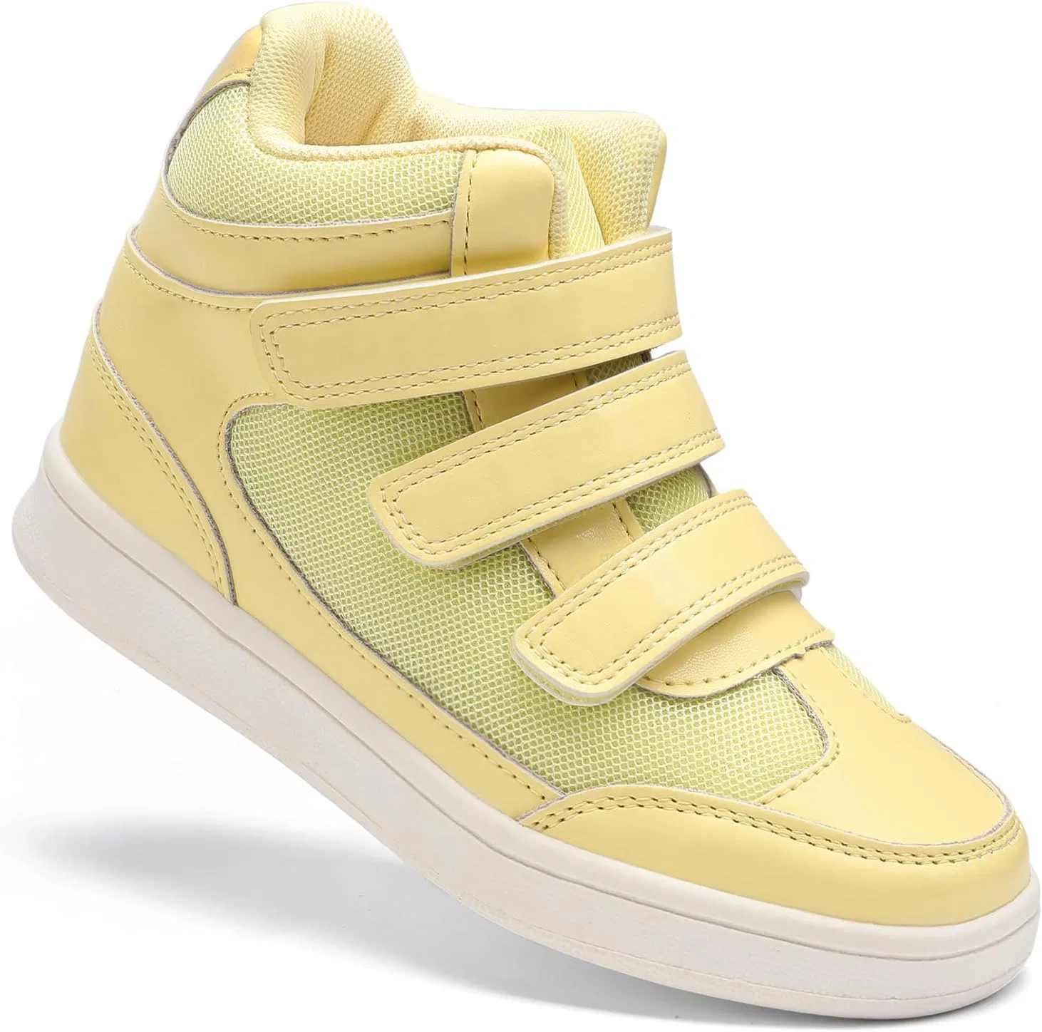 Детские кроссовки для девочек и мальчиков с подсветкой FabKids, Yellow High Top Hook
