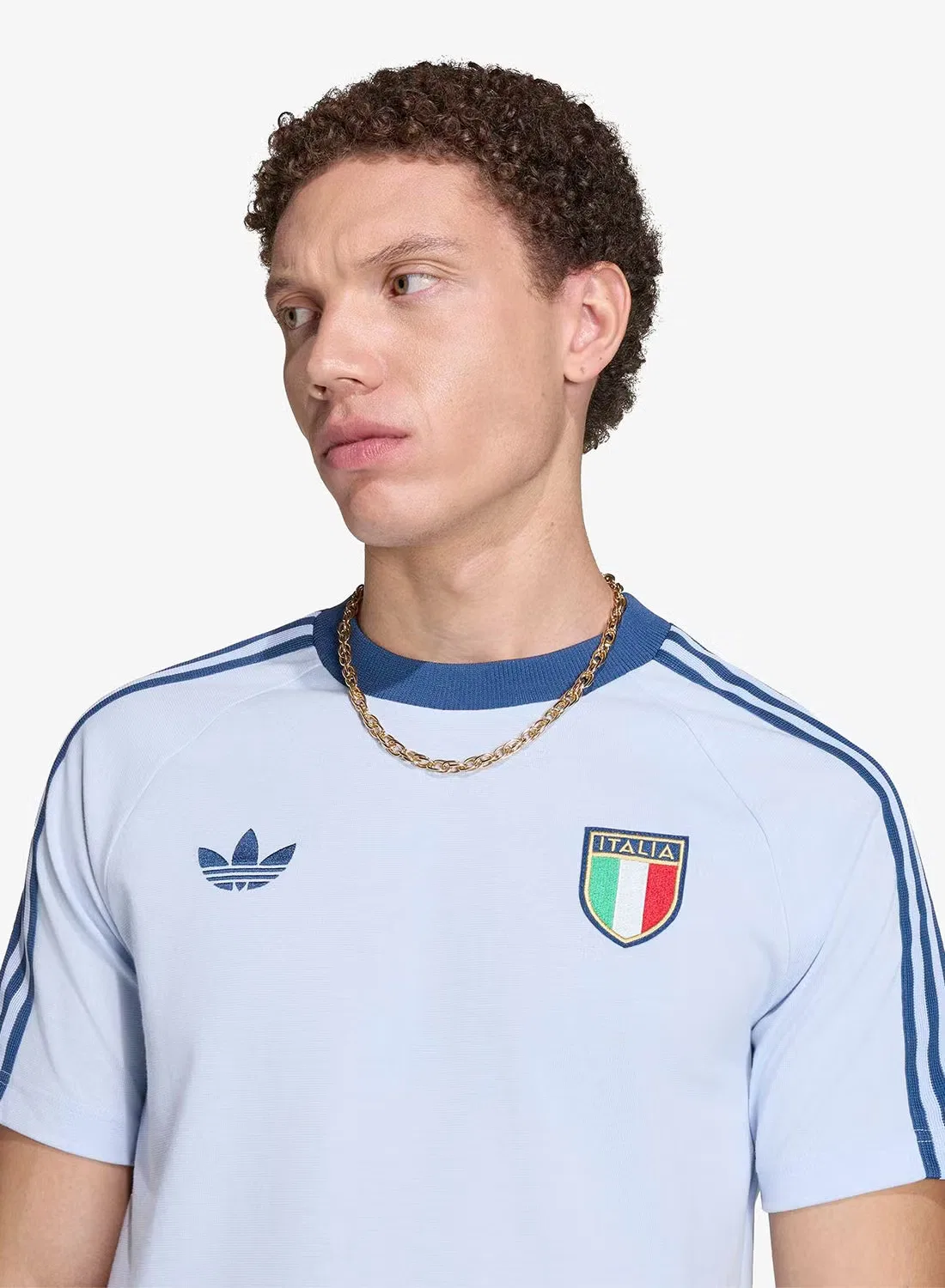 Футболка с принтом Italy Adidas, голубой — фото 4