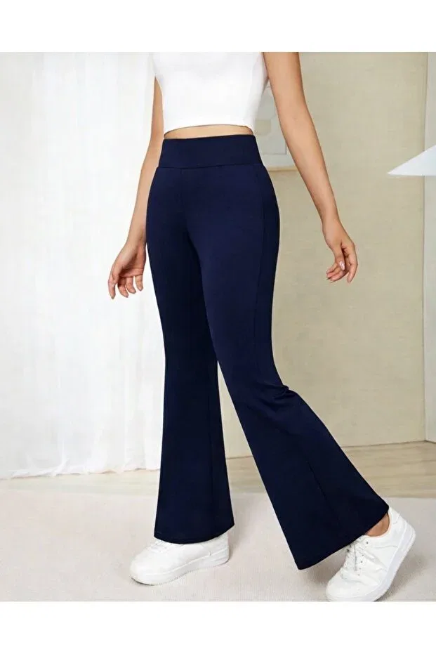Детские леггинсы для девочек с принтом Marovoay, Navy Blue