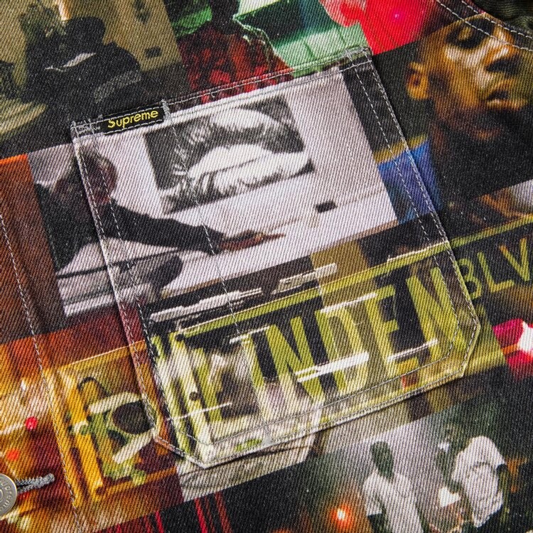 Пальто Supreme Nas and DMX Collage Denim Chore Coat 'Multicolor', разноцветный — фото 4