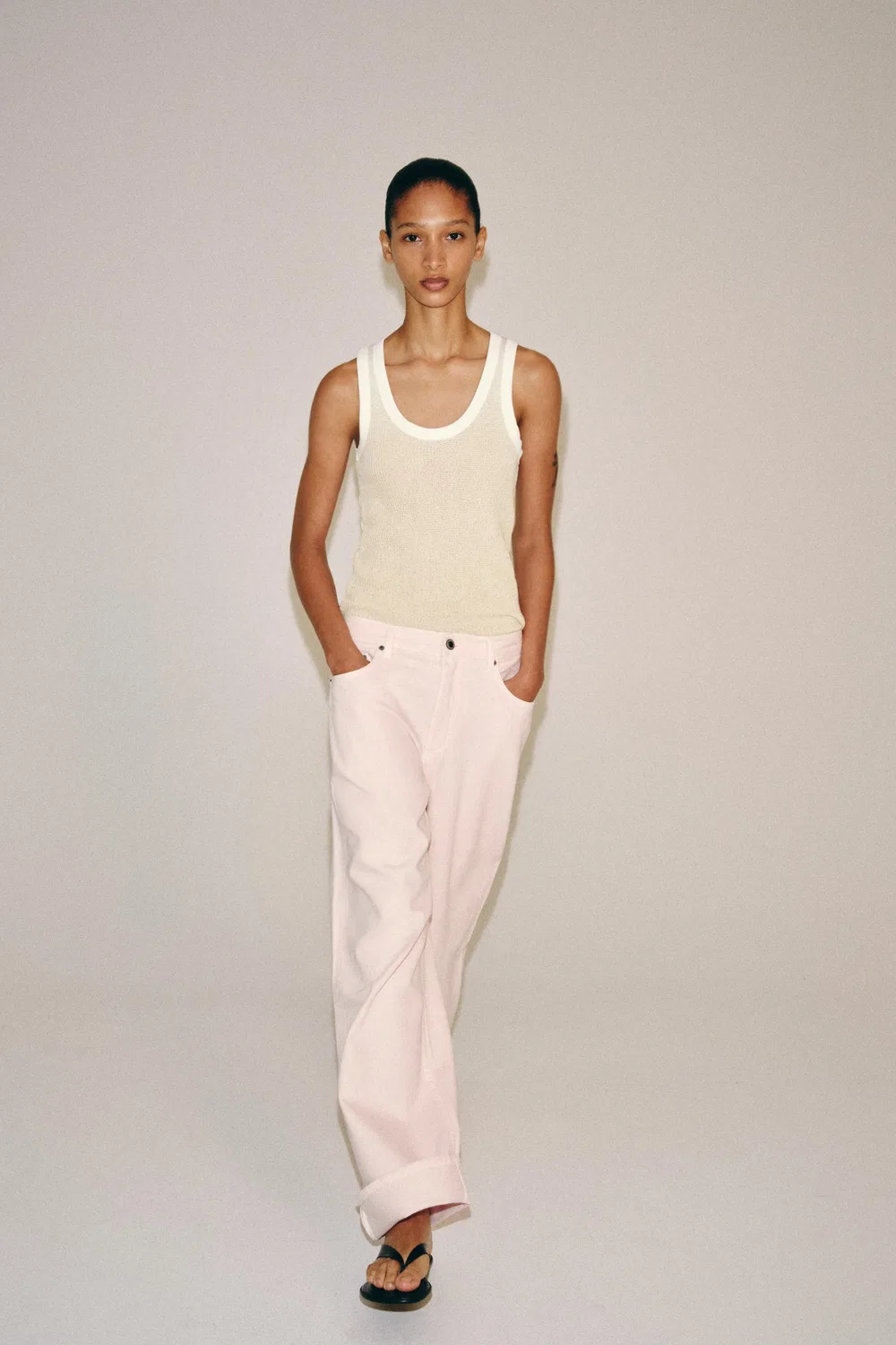 Джинсы свободного кроя средней посадки из коллекции ZW ZARA, Pink — фото 3