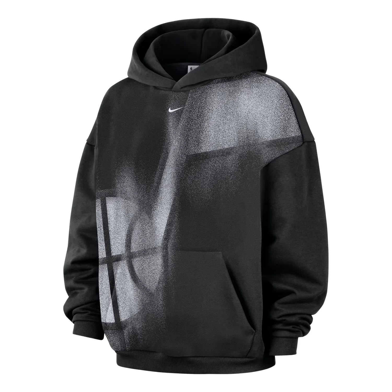 Мужское худи для баскетбола Utah Jazz Standard Issue Fleece Hoodie 'Black White' Nike, Black/White
