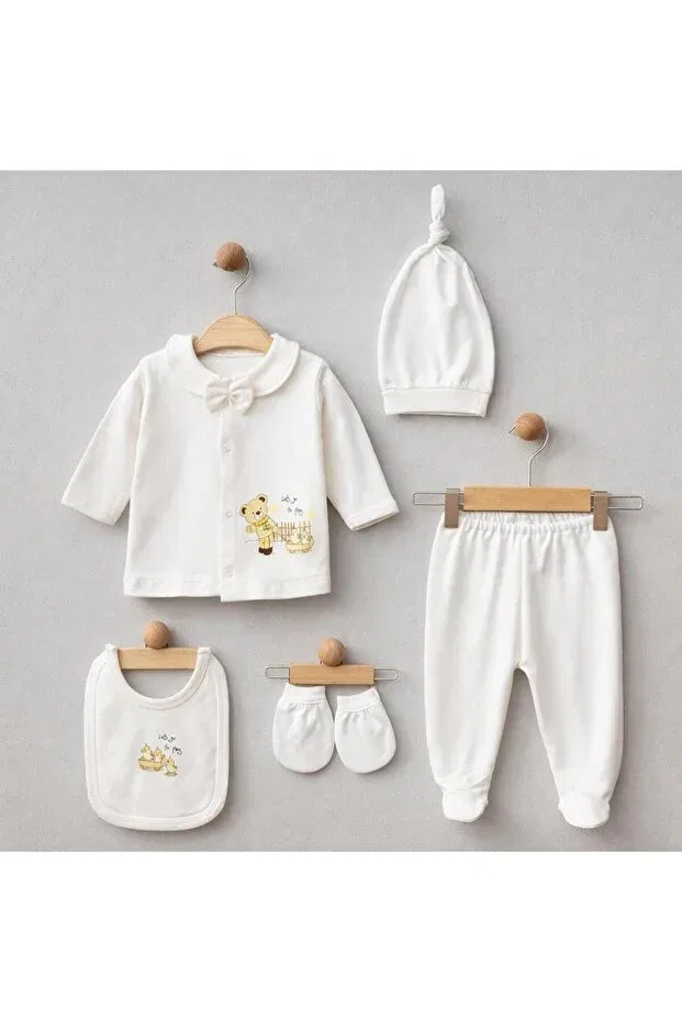 Детский комплект для новорожденных с принтом Teddy Bear and Chick Bys Baby Fashion, Bear And Chick Patterned — фото 2