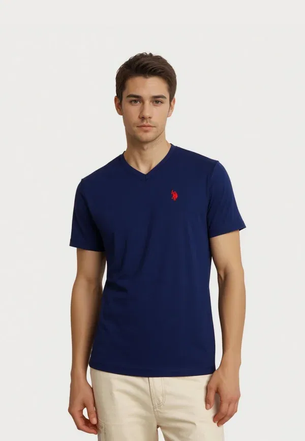 Футболка из хлопка Basic T-shirt U.S. Polo Assn, Dark Blue U.S. Polo Assn., темно-синий — фото 2