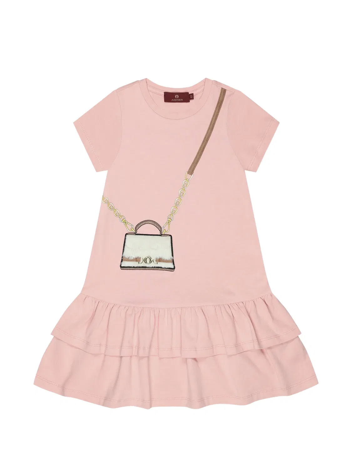 Платье мини с графичным принтом Aigner Kids, розовый
