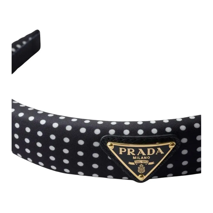 Головная повязка из переработанного нейлона с эмалью, Prada, Black — фото 3