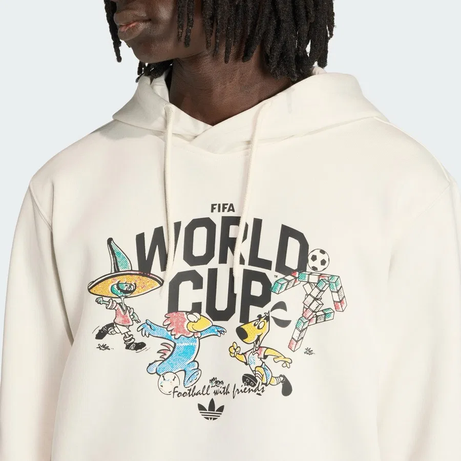 Свитшот спортивный с капюшоном Performance FIFA World Cup 26 Mascot adidas, Белый — фото 4