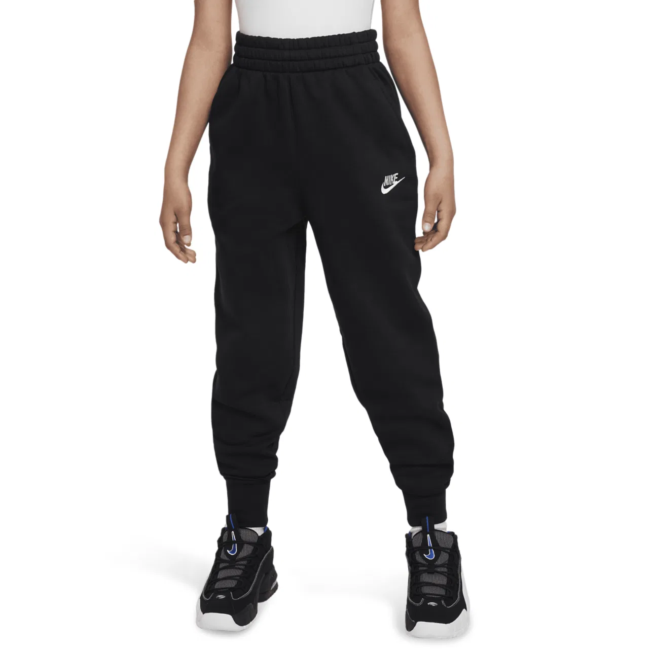 Детские брюки Club Fleece High Rise Nike, черный/белый