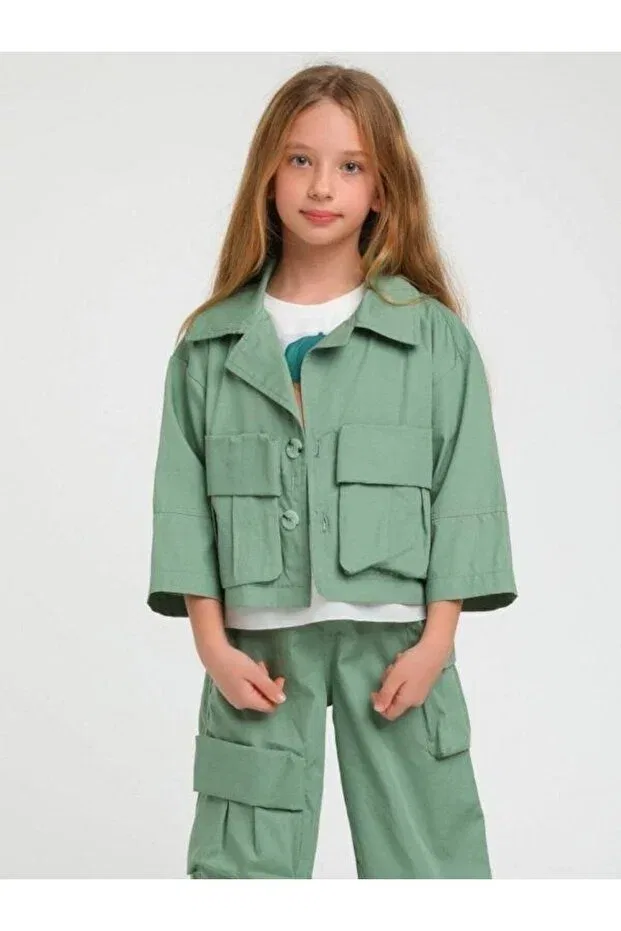 Детская куртка для девочек с длинным рукавом Zekids, Green — фото 2