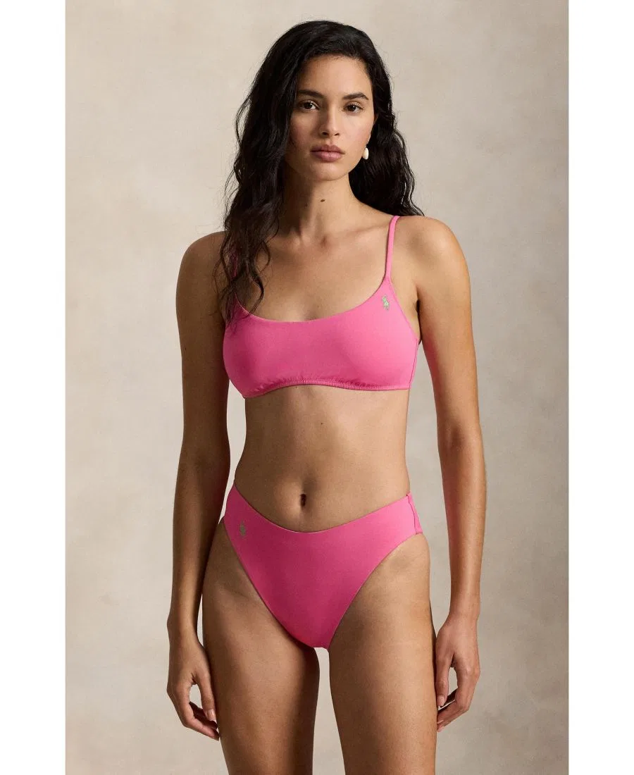 Плавки бикини с высокой посадкой Polo Ralph Lauren, Desert Pink — фото 4