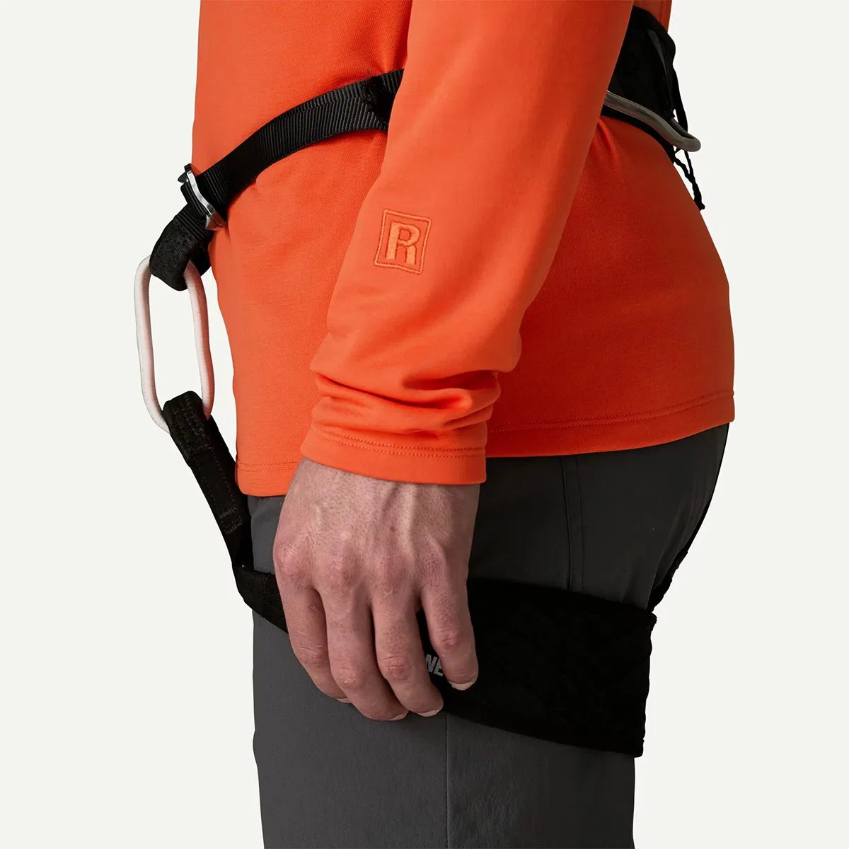 Мужской флисовый джемпер-худи ультралегкий R1 Ultralight Hoodie Patagonia, Coal Orange — фото 4