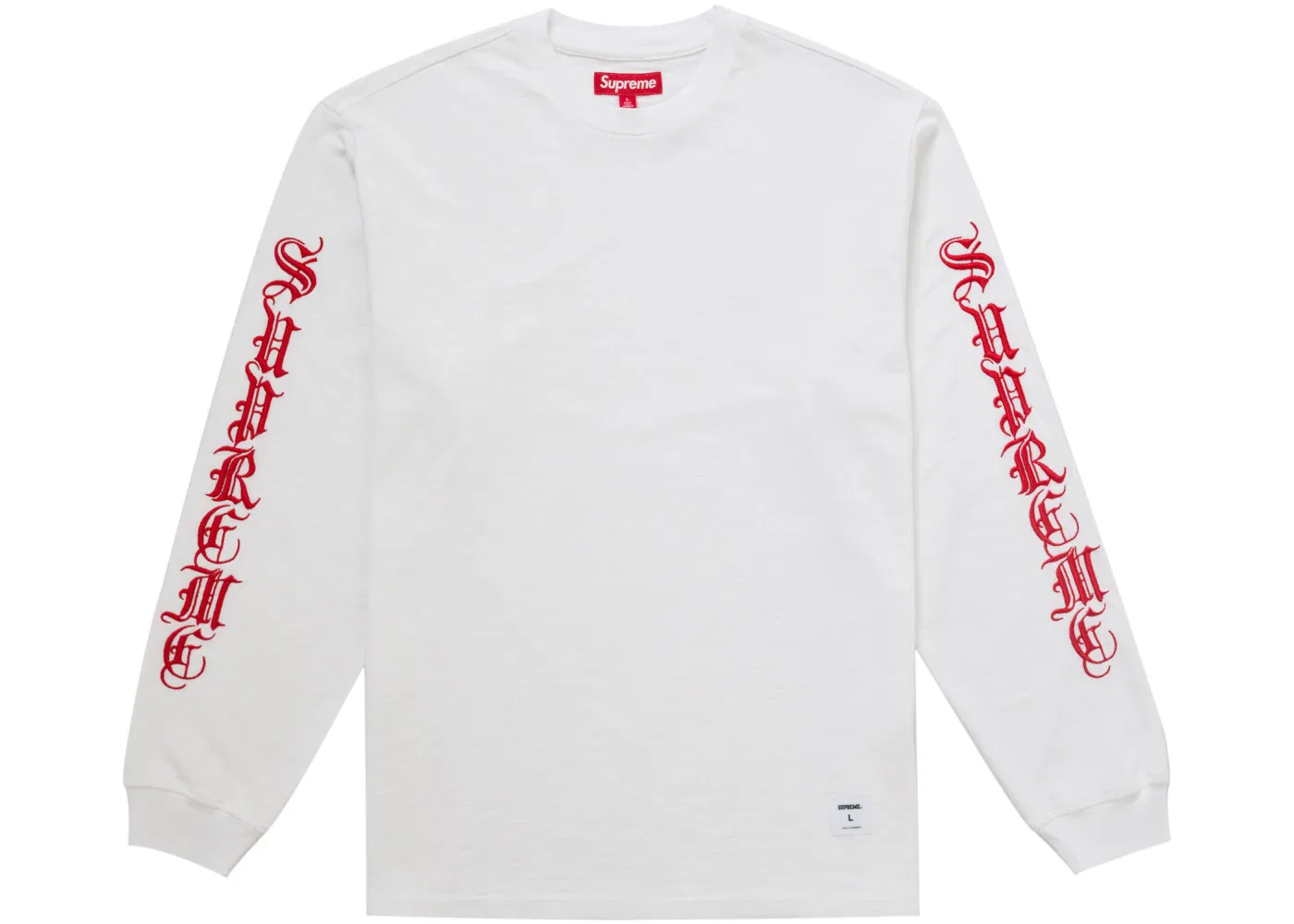 Мужская футболка с длинным рукавом Supreme Old English Top, White
