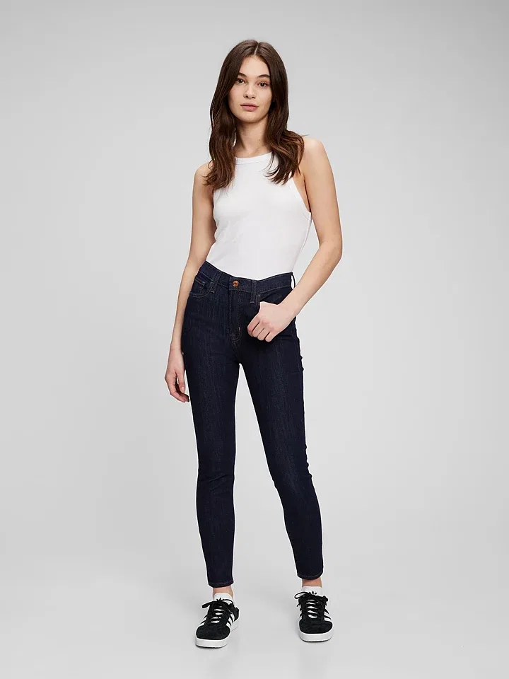 Джинсы скинни высокая посадка GAP, Dark Blue